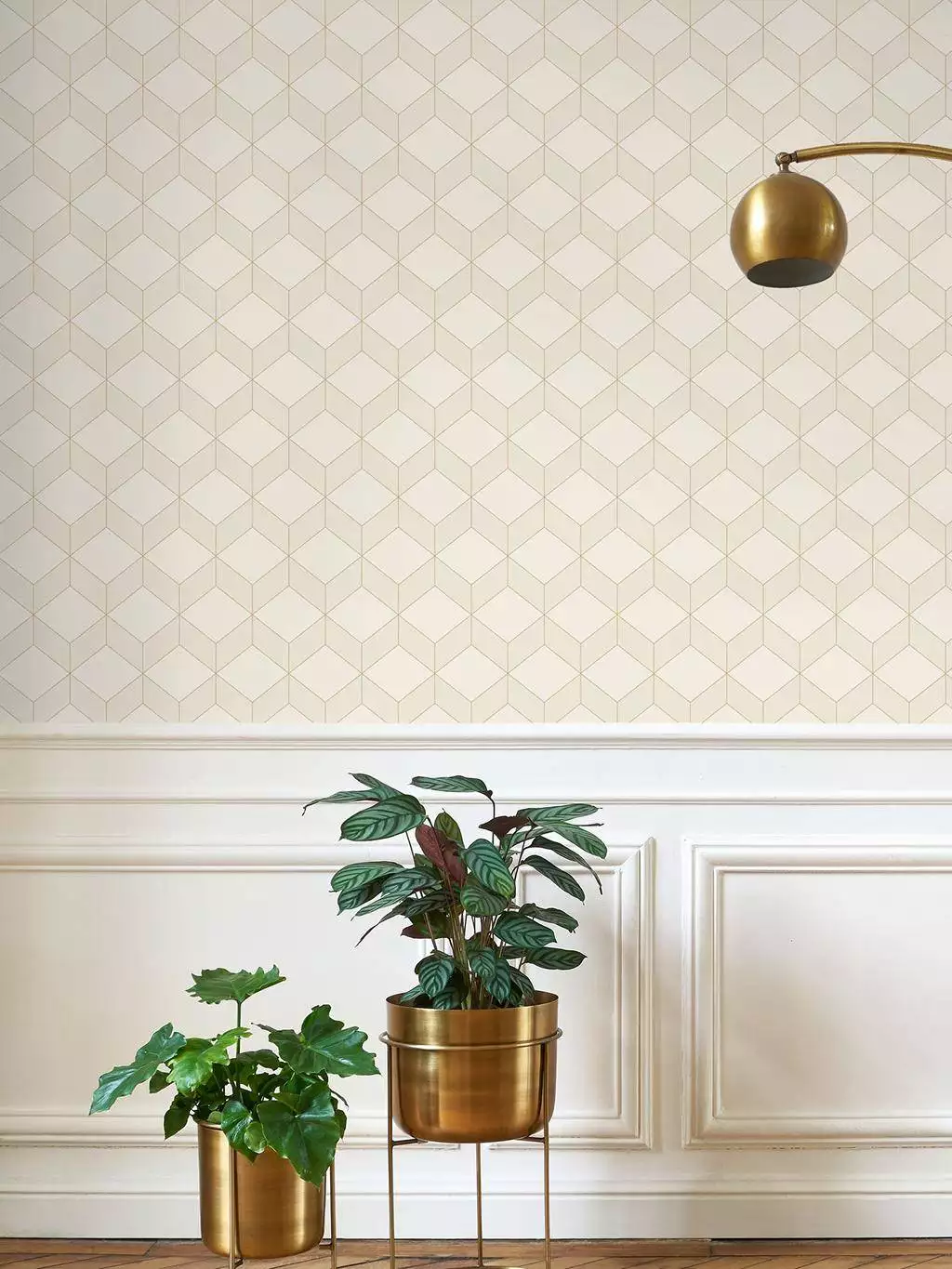 Metro, col. 12 - Grafische Muster - Creme - Gold - Casadeco