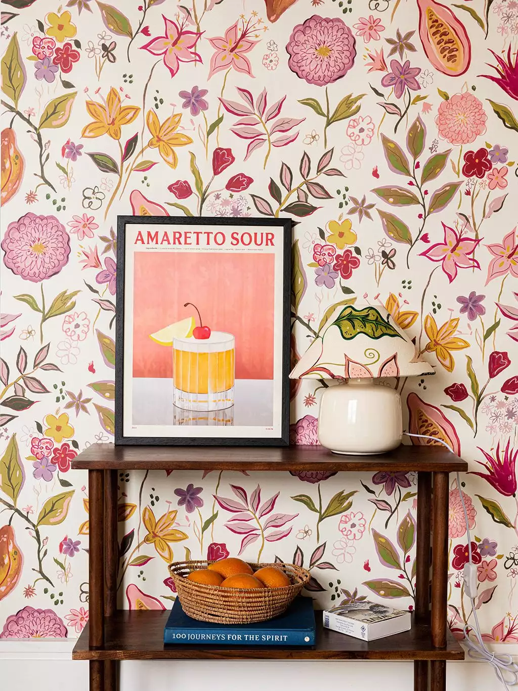 Kakao Wallpaper in Ginger - Blumen - Blätter - Früchte - Creme - Flieder - Grün - Lila - Wear the walls