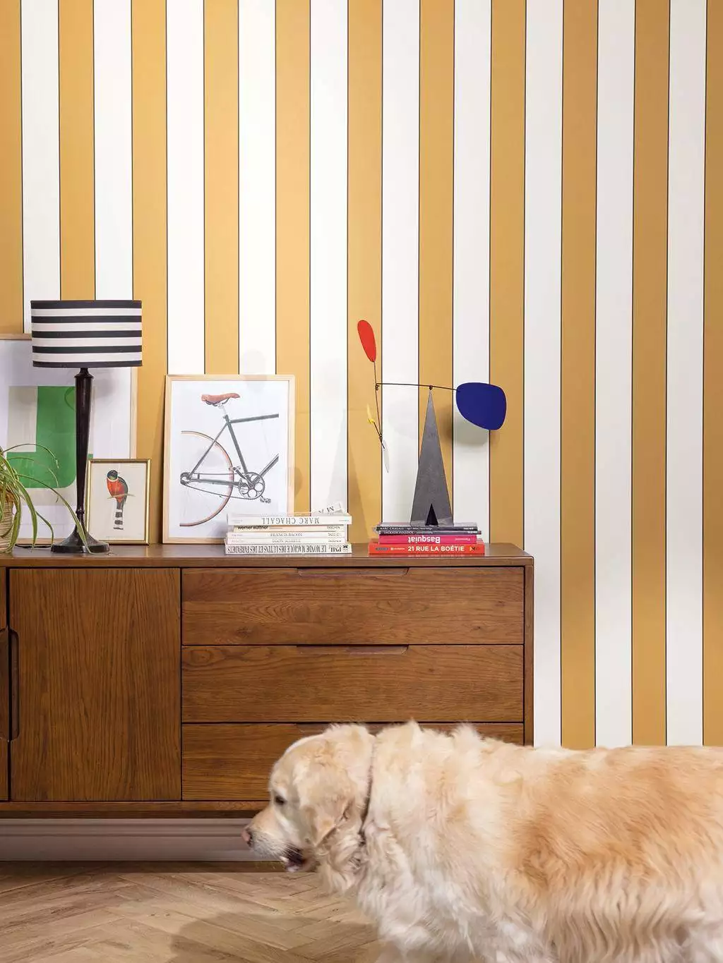 Golden Lines, col. 04 - Streifentapeten - Gelb - Schwarz - Weiß - Caselio