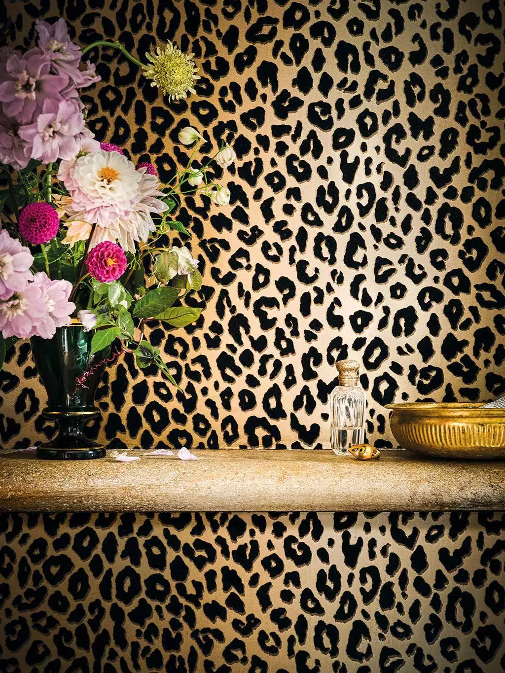 Mimi, col. 01 - Animal Print - Gold - Schwarz - ROMO
