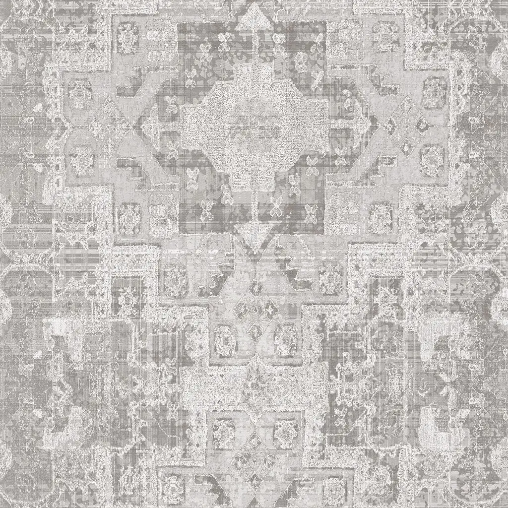 Sadie, col. 5 - Mosaik - Orientalische Tapeten - Patchwork - Teppich - Creme - Grau - RaschTextil