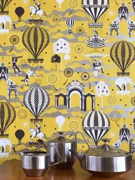 Pleasure Gardens, mustard silver