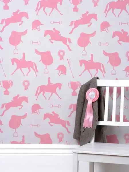 Gymkhana, Sand - Gegenstände - Tier Tapeten - Creme - Rosa - Hibou Home