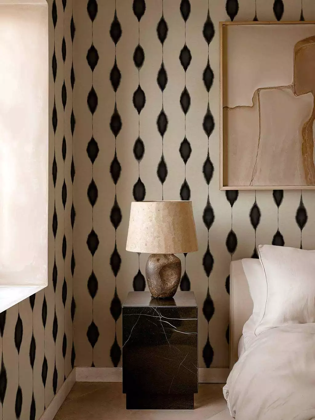 Kumo, ash - Aquarell - Rauten - Streifen - Anthrazit - Beige - COORDONNÈ