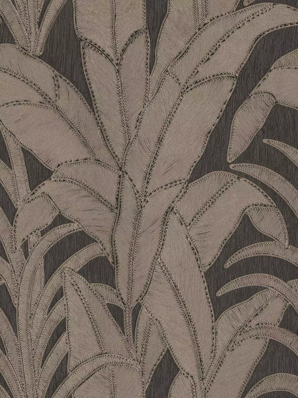 Manila Botanic, col. 05 - Blätter - Florale Muster - Moderne Muster - Anthrazit - Hellbraun - ARTE