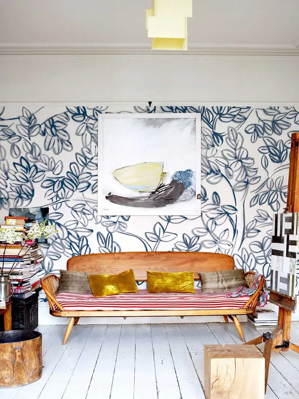 Buxus, col.02 - Blätter - Blau - Weiß - Tres Tintas