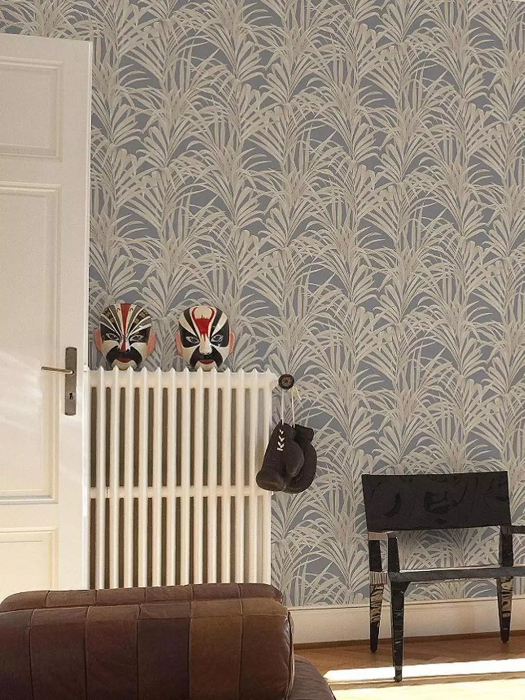 Veit, col. 09 - Blätter - Anthrazit - Casadeco