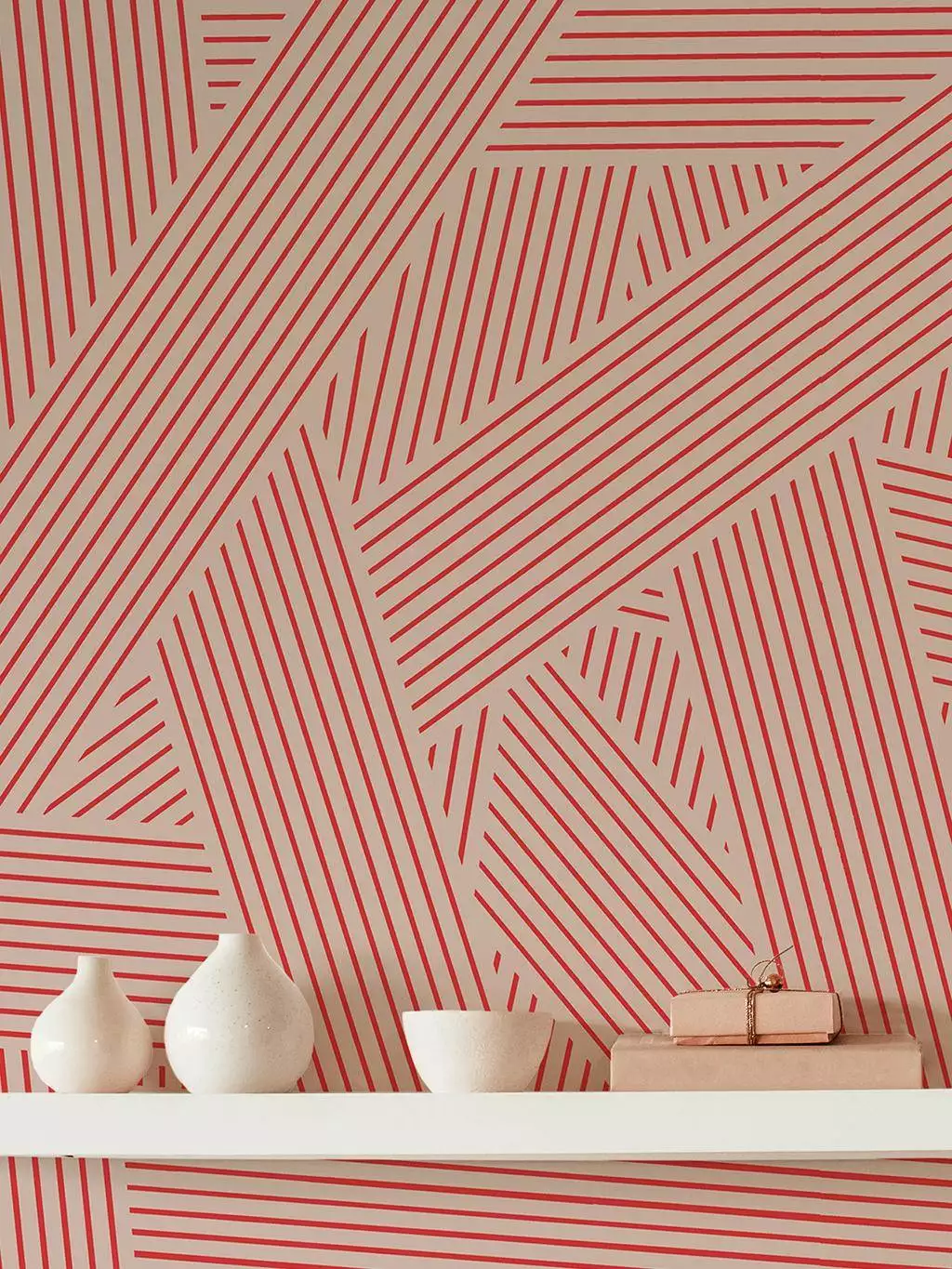 Oblique | Grapefruit - Grafische Muster - Linie - Streifen - Rosa - Rot - Custhom