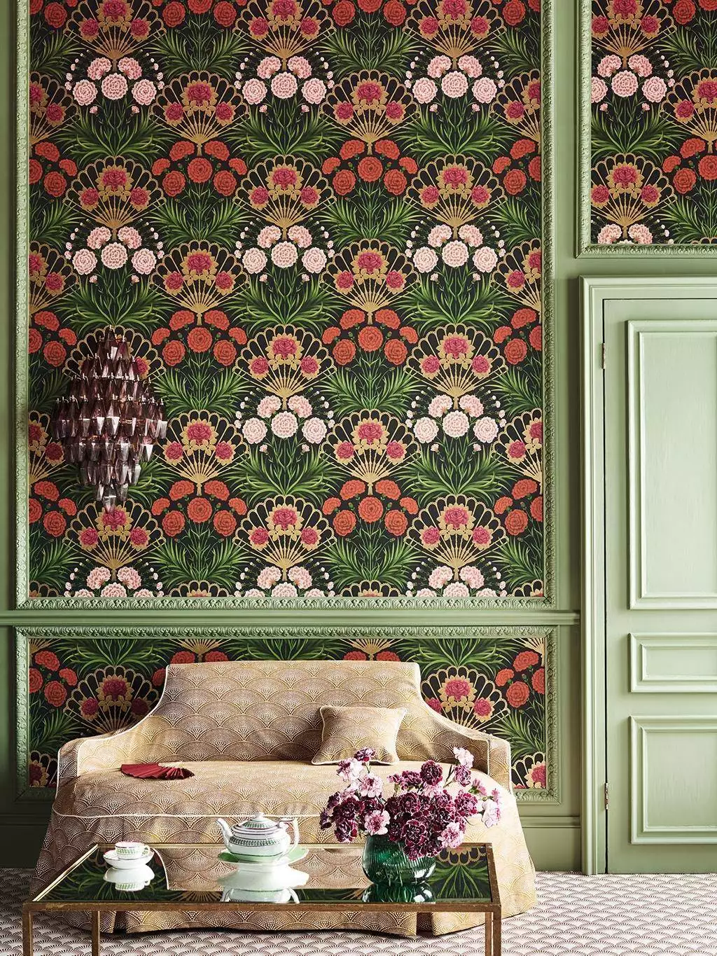 Flamenco Fan, col. 43 - Blumen - Blätter - Multicolor - Cole & Son