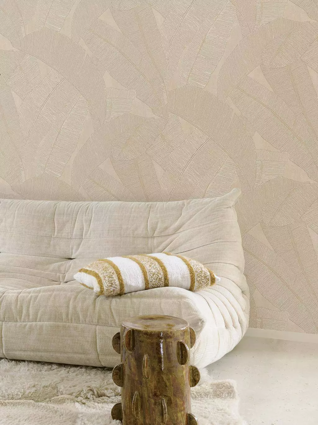 Banyan, col. 02 - Blätter - Bäume - Creme - Masureel