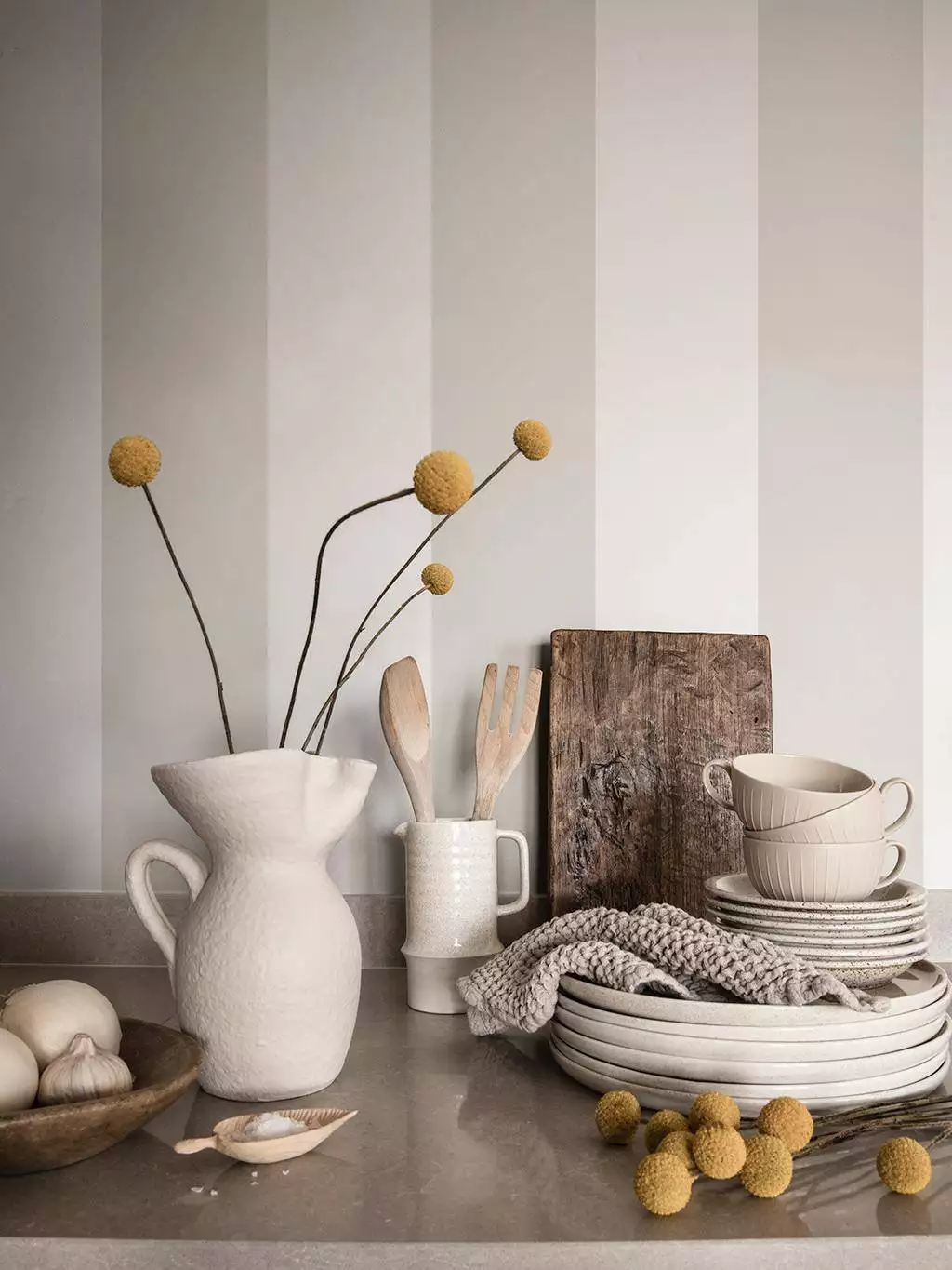 Magnus, clay - Blockstreifen - Streifen - Creme - Grau - Sandberg