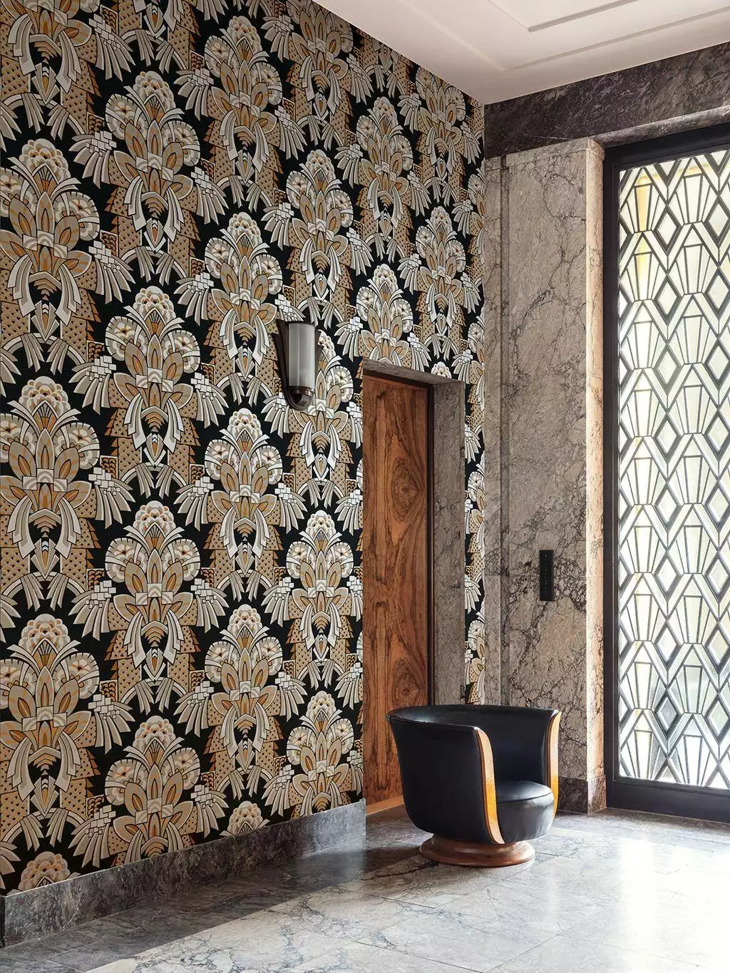 Dorothy, Gold - Ornamente Tapeten - Gold - Grau - Hellbraun - Ocker - Schwarz - Silber! - Masureel