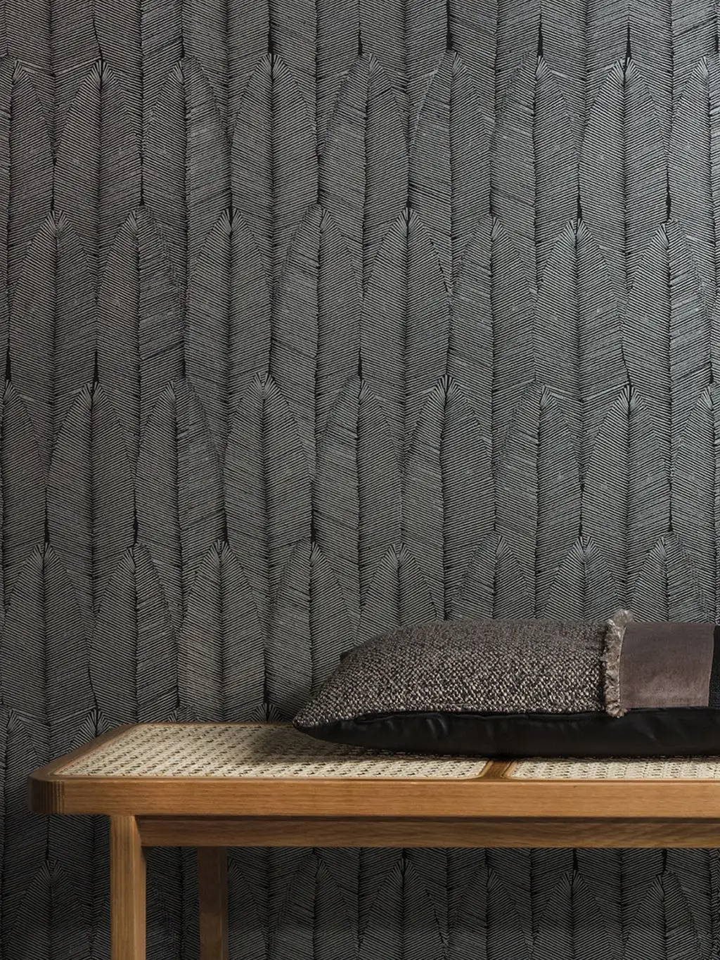 Ayo Night - Blätter - Schwarz - Silber - Masureel