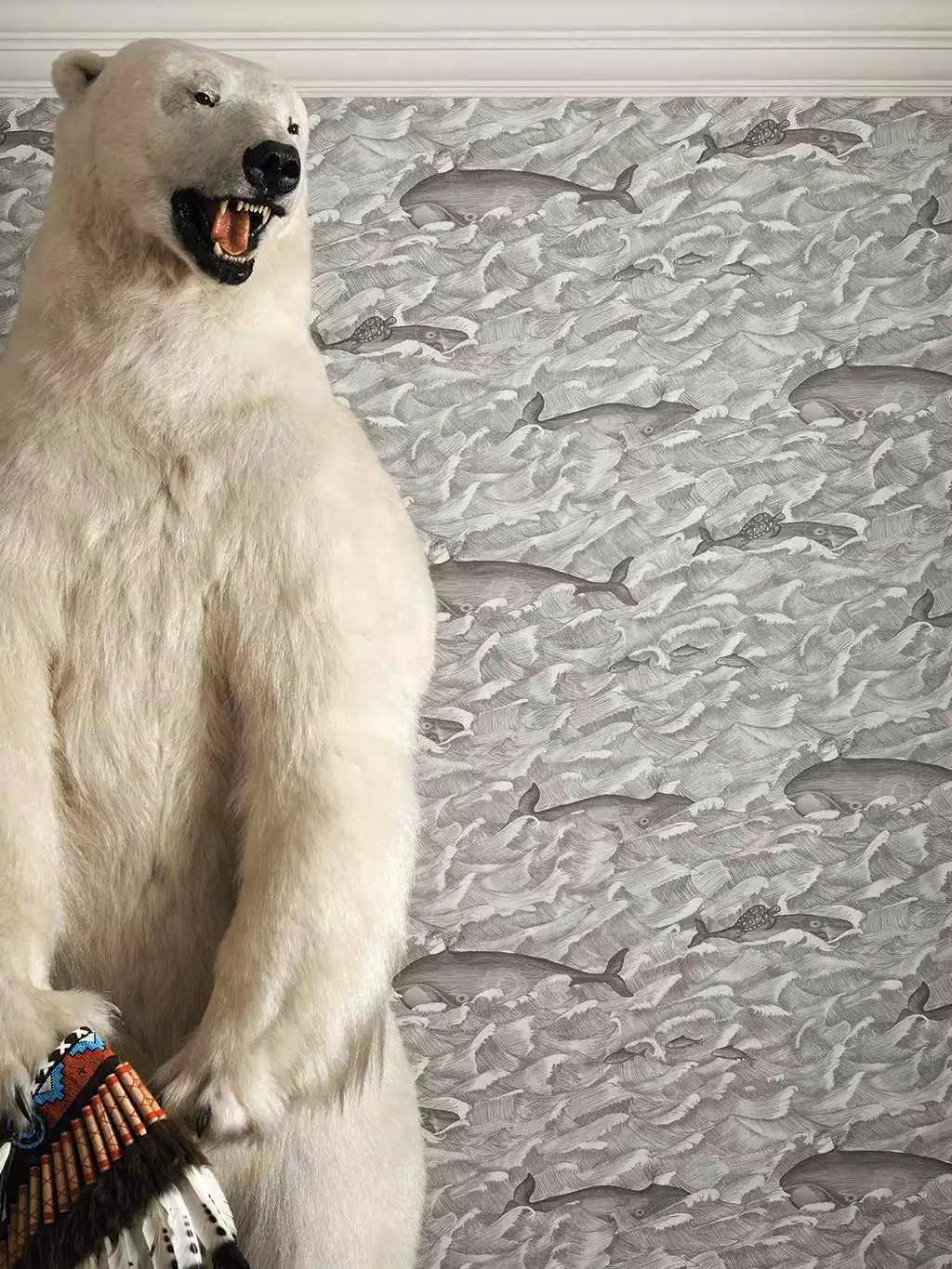 Melville, col.04 - Meer - Tier Tapeten - Wellen - Anthrazit - Grau - Weiß - Cole & Son