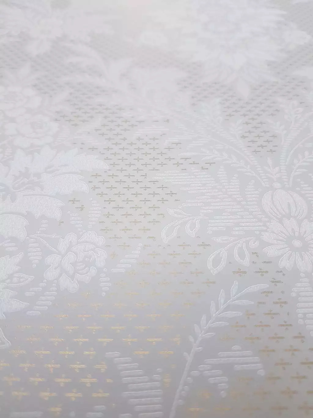 Sofia, col. 3 - Blumen - Blätter - Ornamente Tapeten - Creme - Gold - Weiß - Borastapeter