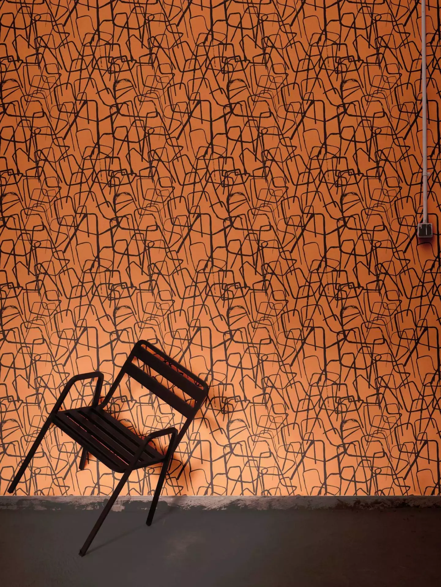 1080 Cadires, col.05 - Stuhl - Anthrazit - Orange - Tres Tintas