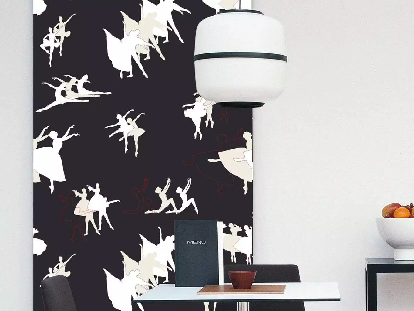 Panel Ballet Couple Dance - Figuren - Creme - Schwarz und Weiß - Sabine Röhse