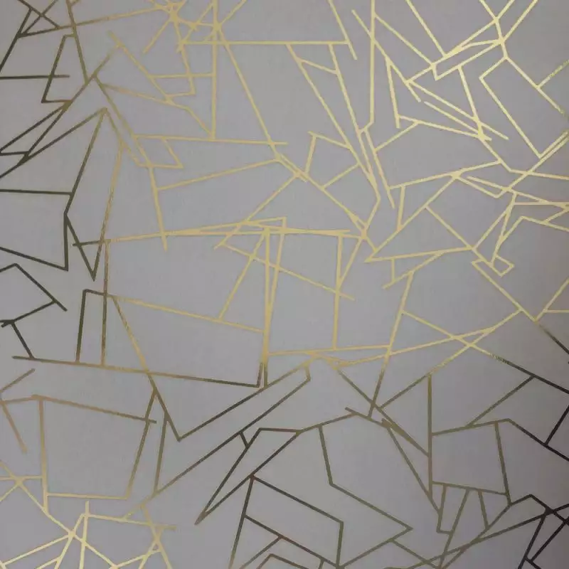 Tapete Angles in gold, zinc grey