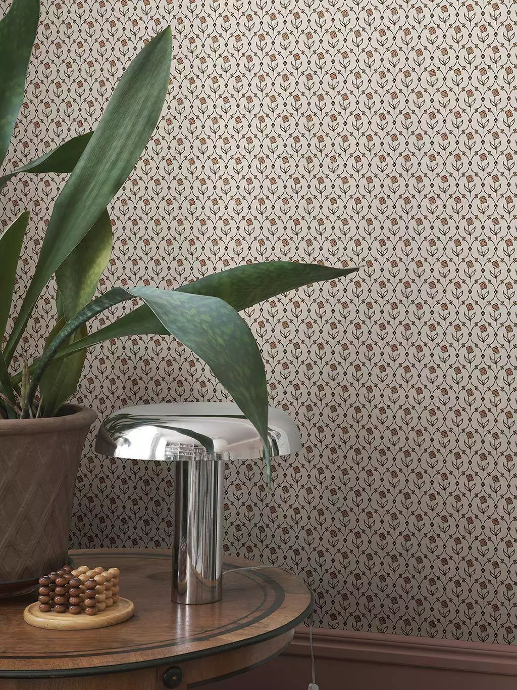 Elena, terracotta - Blumen - Blätter - Florale Muster - Braun - Creme - Weinrot - Sandberg