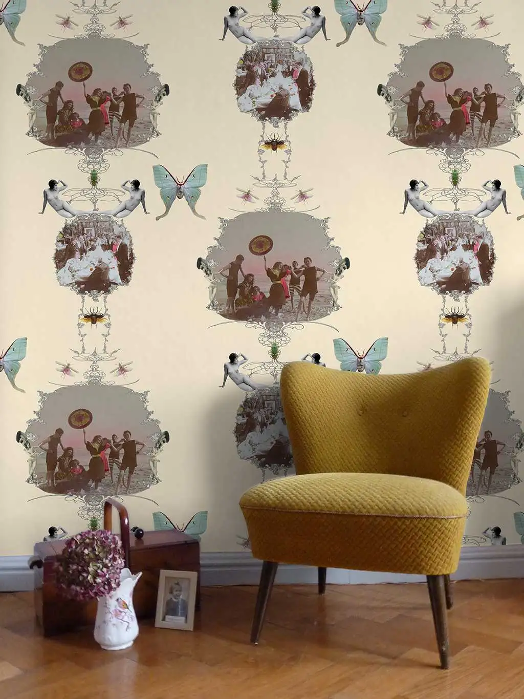 A bash or do, col.03 - Figuren - Tier Tapeten - Gold - Multicolor - Elli Popp