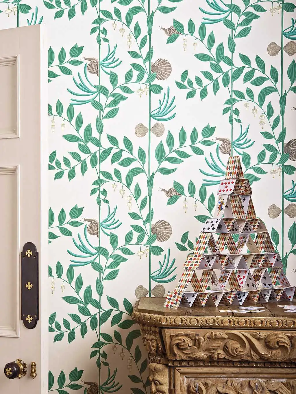 Secret Garden, col.30 - Blätter - Tier Tapeten - Creme - Grau - Grün - Cole & Son