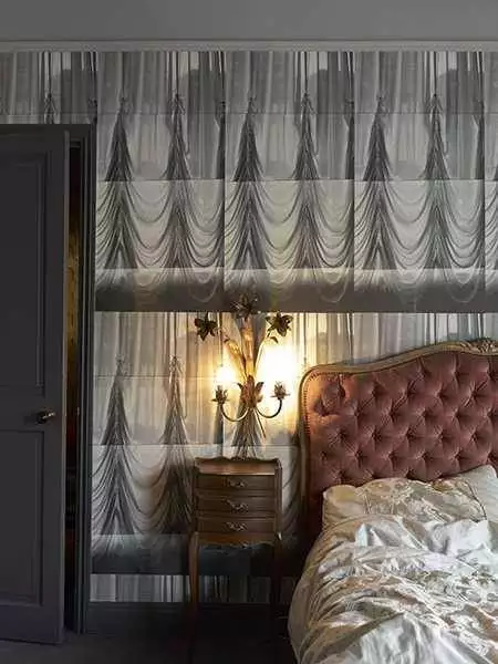 Wall Swag, white - Vorhang - Anthrazit - Creme - Deborah Bowness