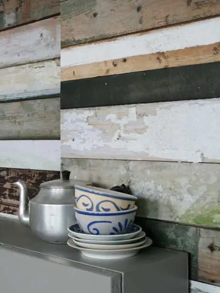 Holzstücktapete, Schwarz-Weiss - FotoTapeten - Holzdesign / Holzoptik - Holzdesign / Holzoptik: - Braun - Grau - Schwarz - Weiß - StudioDitte