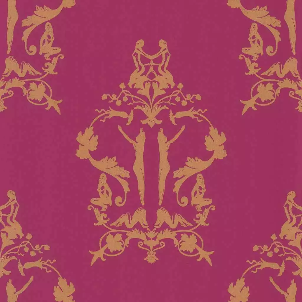 Anakreon, darkmagenta gold - Figuren - Ornamente Tapeten - Gold - Rot - Malz & Malz