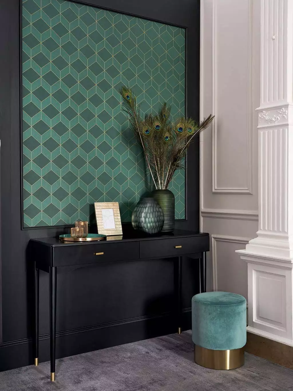 Metro, col. 07 - Grafische Muster - Rauten - Grün - Casadeco