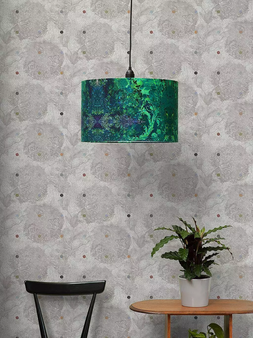 Fresco Wallpaper, 2 - Blumen - Blätter - Florale Muster - Punkte Tapeten - Multicolor - Timorous Beasties
