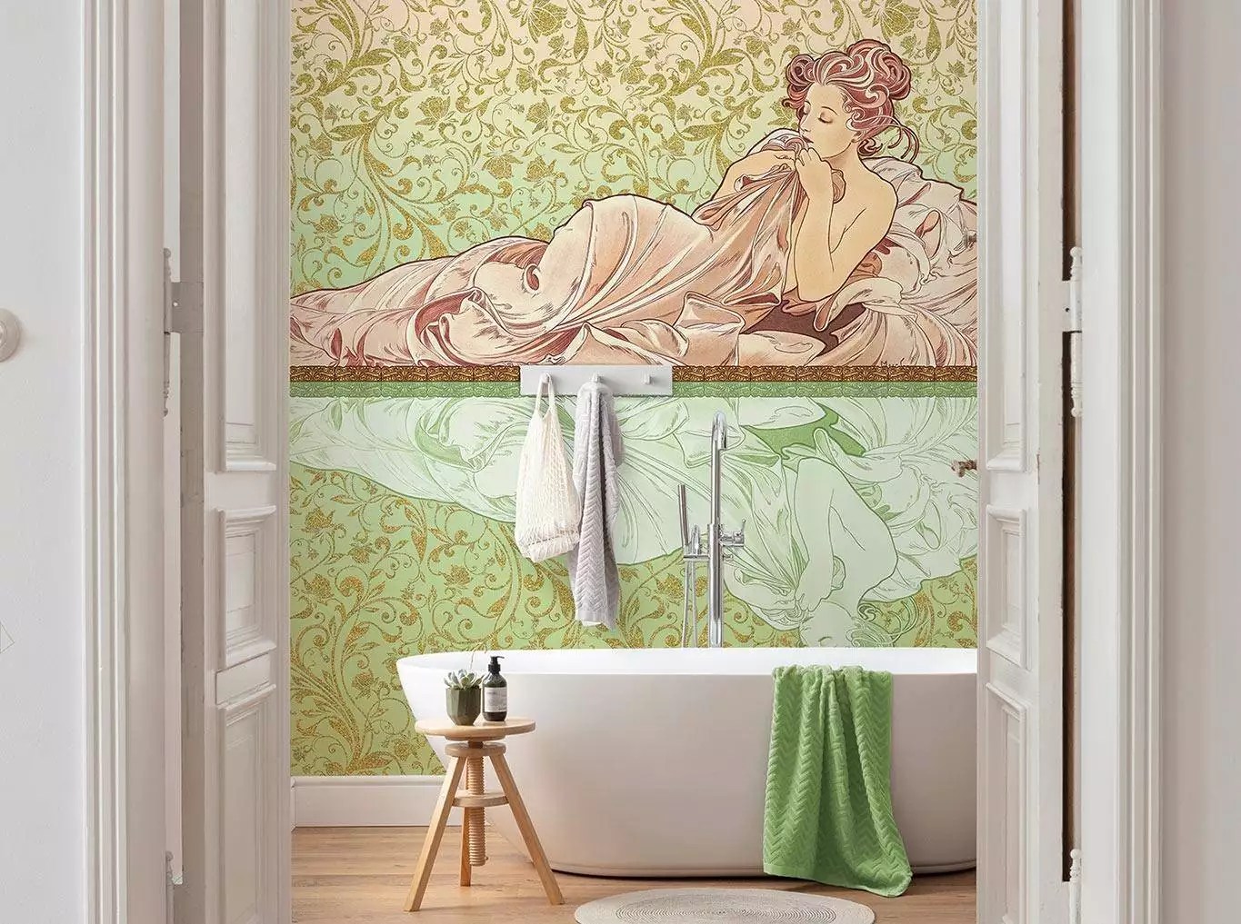 Reflexion, col. 05 - Figuren - Gesichter - Jugendstil - Ornamente Tapeten - Multicolor - Komar.Vlies