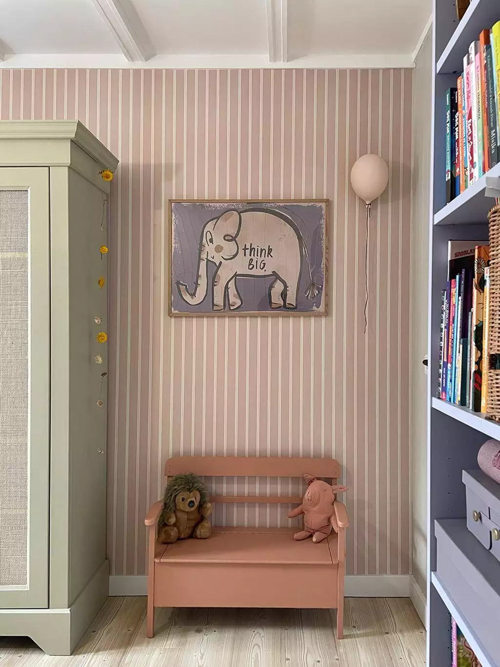 Ribbon, old pink - Streifen - Creme - Rosa - StudioDitte