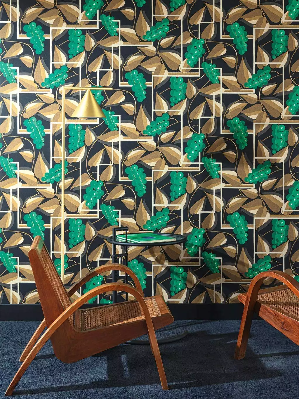 Henry, Emerald - Blumen - Blätter - Gold - Grün - Hellbraun - Schwarz - Weiß - Masureel