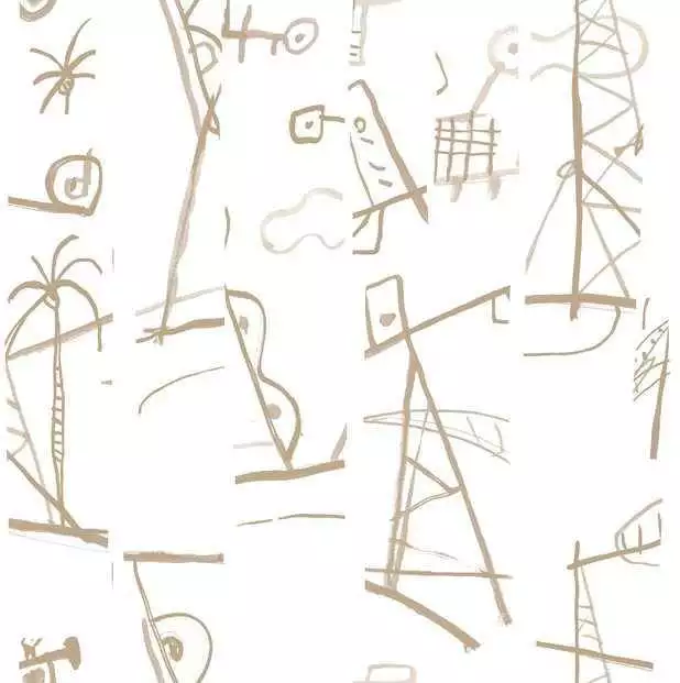 L.A. Palmeras, col.01 - Figuren - Zeichnungen - Hellbraun - Weiß - Tres Tintas