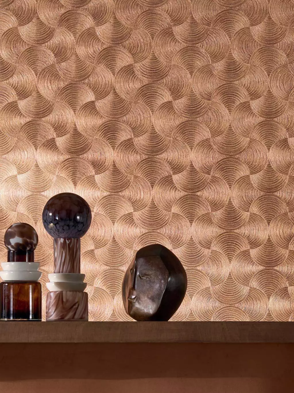 Aphelie, col. 04 - Grafische Muster - Kreise - Moderne Muster - Bronze - Casamance