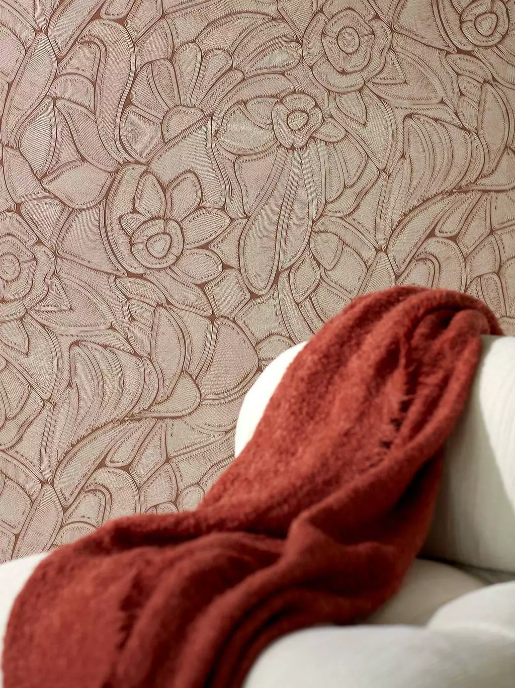 Manila Flore, col. 02 - Blumen - Blätter - Florale Muster - Moderne Muster - Braun - Creme - ARTE