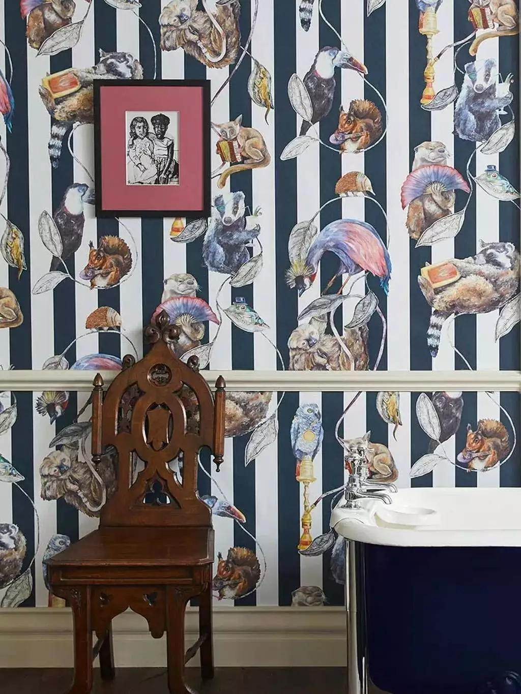 Hackney Empire, midnight stripes - Fauna - Streifen - Tiere - Vögel - Multicolor - House of Hackney