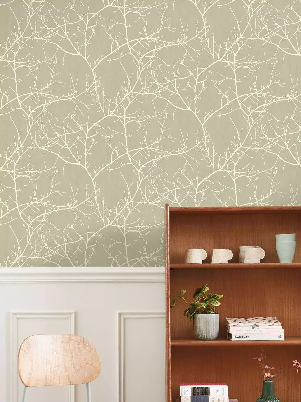 Vancouver, col. 200 - Florale Muster - Creme - Grün - Casadeco