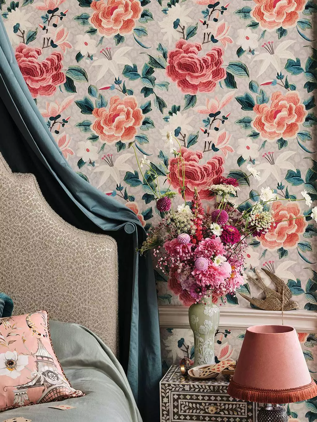 Lavinia Shimmer - Blumen - Blätter - Florale Muster - Ranken - Multicolor - ROMO