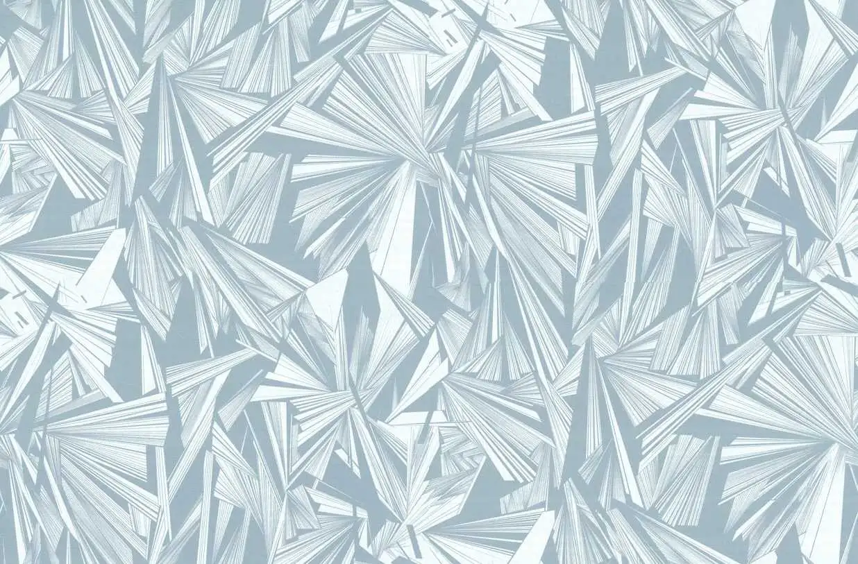 Meridian, col.03 - Dreiecke - Formen - Blau - Silber - Weiß - Tres Tintas