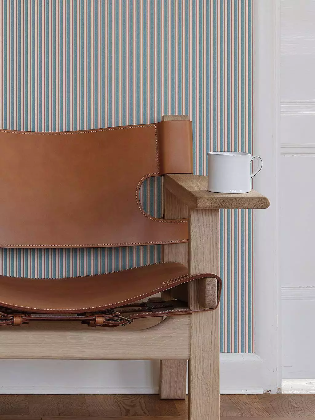 Linn, col. 07 - Streifen - Creme - Hellblau - Rot - Sandberg