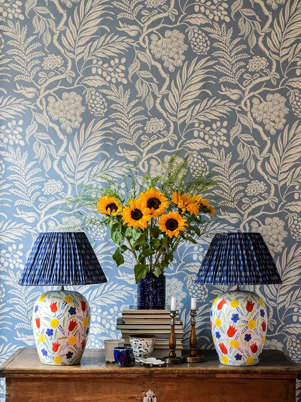 CORNUCOPIA SKY BLUE - Blumen - Blätter - Äste - Blau - Creme - LÅNGELID / VON BRÖMSSEN