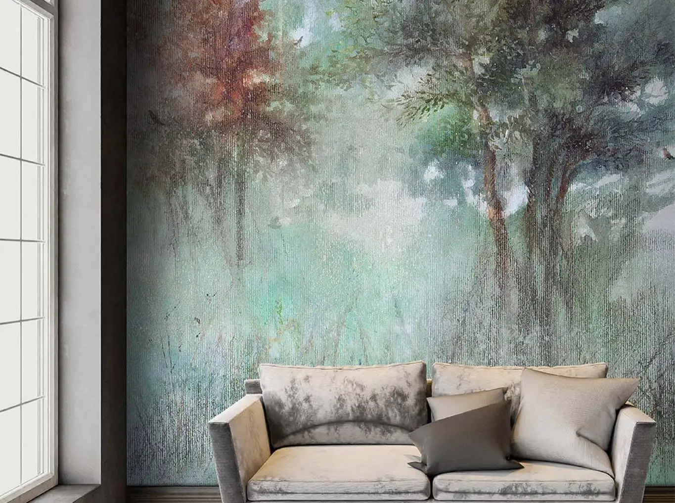 Ovidio - Bäume - Landschaft - Multicolor - Wallpepper