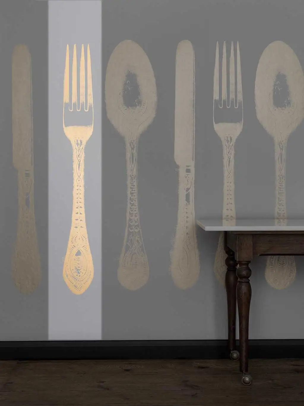 Small Fork - Gegenstände - Gold - Grau - Tracy Kendall