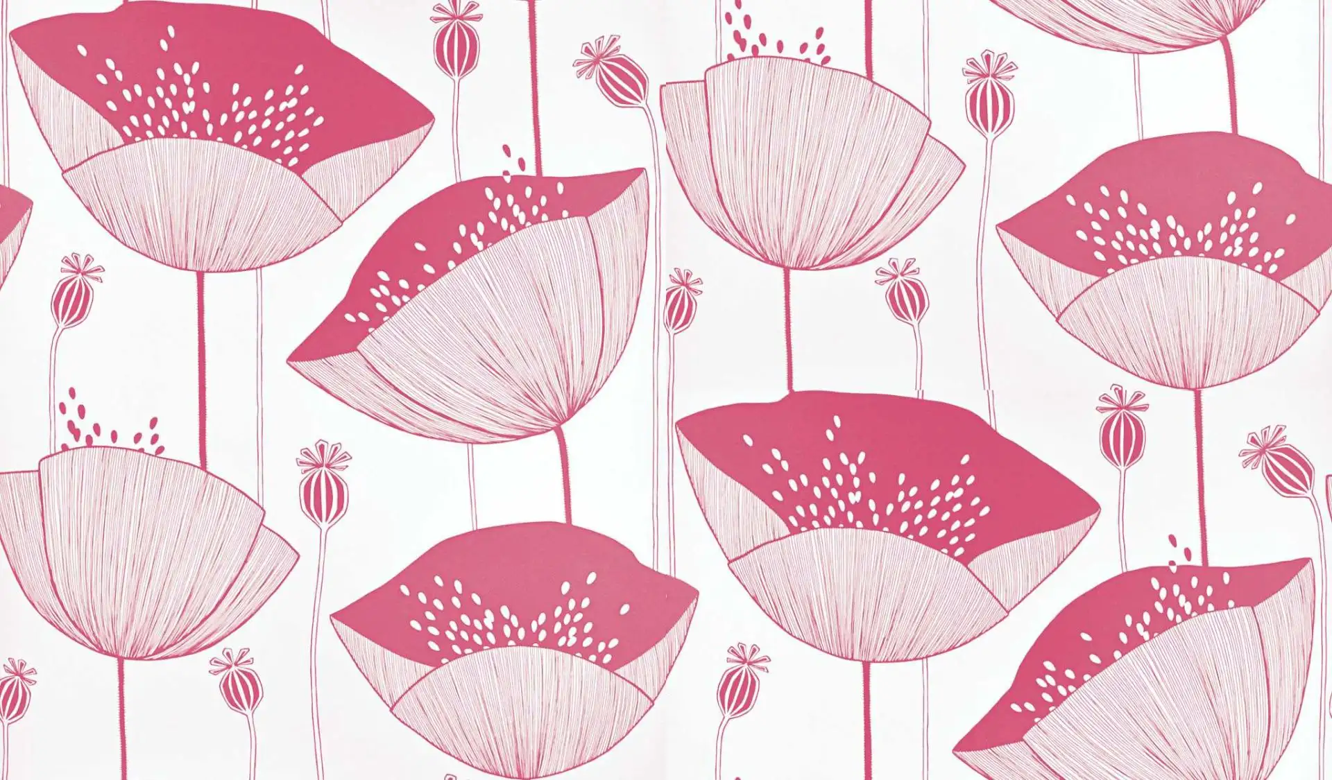 Poppy, col.02 - Blumen - Creme - Rosa - MissPrint