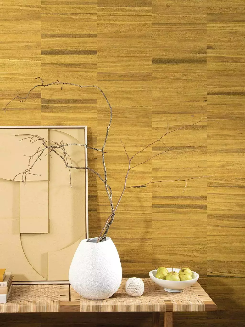 Naturally Beautiful, col. 24 - Moderne Muster - Naturfaser - Textil & NaturTapeten - Braun - Gelb - OMEXCO