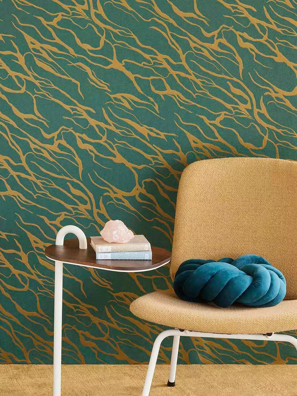 Revive waves, col. 04 - Moderne Muster - Gold - Grün - Eijffinger