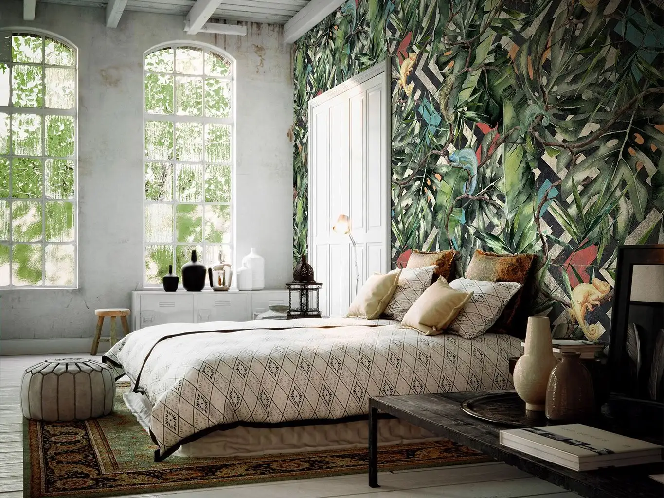 DONATELLO - Blumen - Blätter - Tier Tapeten - Multicolor - Tecnografica