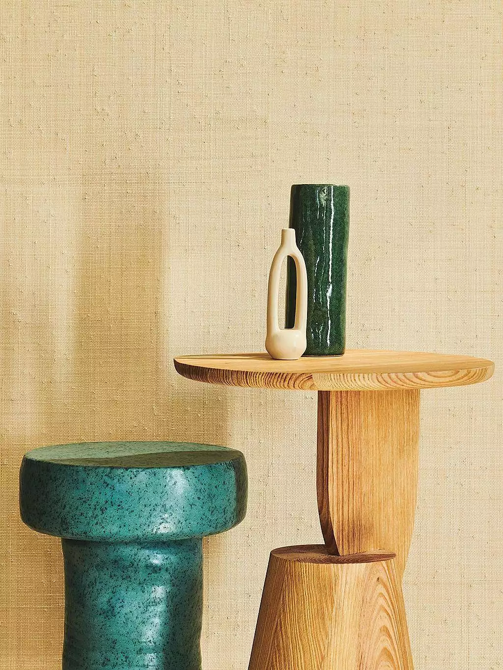 Palawan, col. 07 - Naturfaser - Struktur - Textil & NaturTapeten - Creme - Casamance