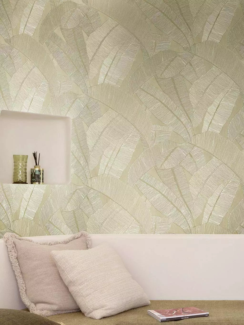 Banyan, col. 06 - Blätter - Bäume - Beige - Creme - Masureel